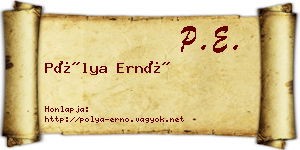 Pólya Ernő névjegykártya